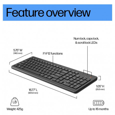 HP 220 juhtmevaba klaviatuur (P)