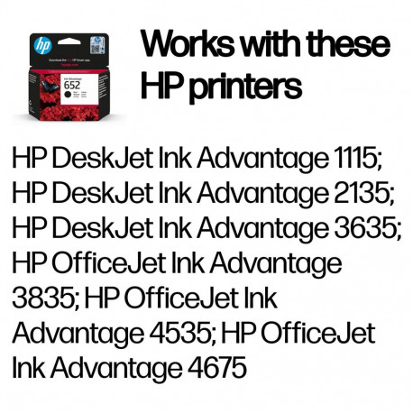 HP 652 6 ml originaal Ink Advantage tindikassett seadmetele Deskjet 1110, 2130, 3630, ENVY 4520, Off