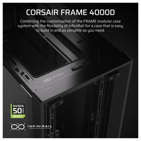"CORSAIR Frame 4000D Schwarz Midi Tower ATX Gaming Gehäuse"