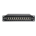 "DIGITUS Cat.6A Patch Panel, geschirmt, 12-Port, 10"",schwarz"