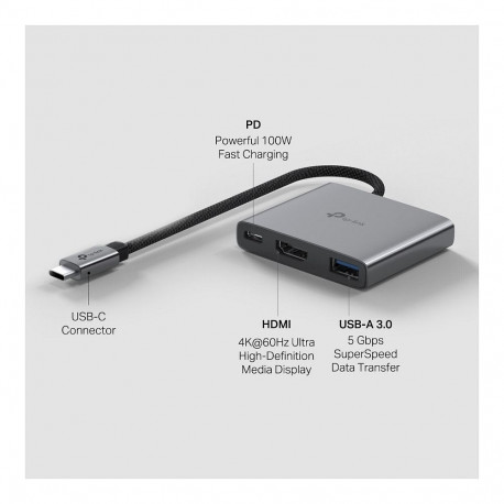 TP-Link UH6120C USB-C 3-pordiline jaotur