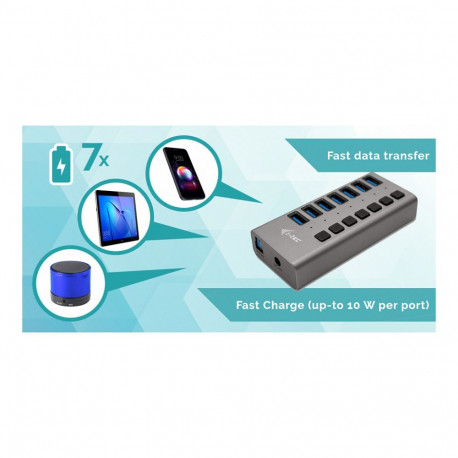 "D I-TEC USB 3.0 HUB 7 PORT 36 W"