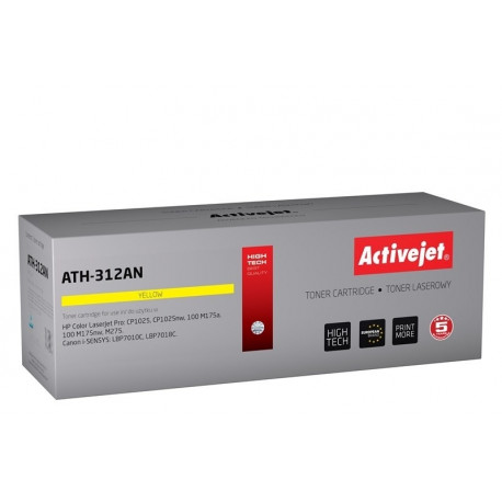 Activejet ATH-312AN kollane tooner (asendus Canon, HP 126A CRG-729Y, CE312A; premium; 1000 lehekülge