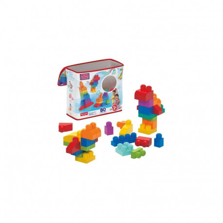 MEGA BLOKS First Builders Big Building Bag Toy Blocks with Storage Bag (80 Pieces) for Toddler