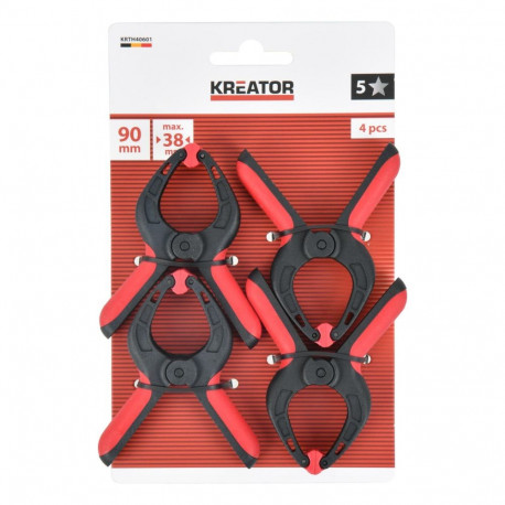 Vedruklamber 90mm - 4 tk KREATOR KRTH40601 85 mm, 38 mm, 4 kg