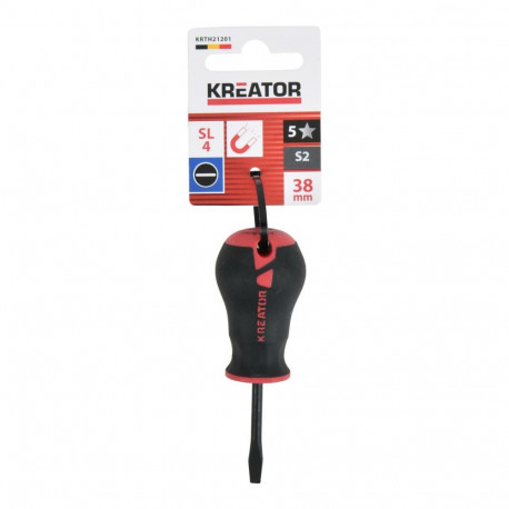 Stubby screwdriver slotted 38mm SL4 KREATOR KRTH21201