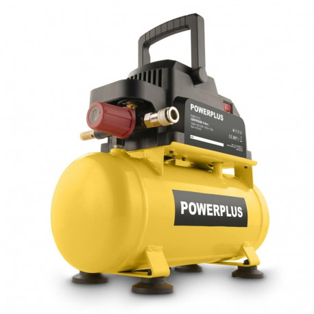 Õlivaba kompressor 750W, POWERPLUS, POWX17215, 6L, 8 baari, 50 l/min õhuvool