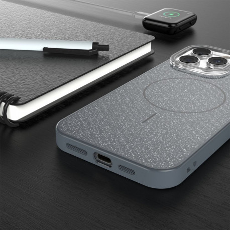 Mobiili tagakaas Setty iPhone 17 Glitter Thin Magsafe, must