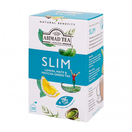 Roheline tee AHMAD Slim sidrun mate ja matcha 20tk ümbrikus