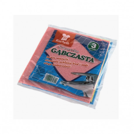 Puhastuslapp universaalne Kuchcik 16 x 18 cm, roosa-kollane-sinine, 3 tk