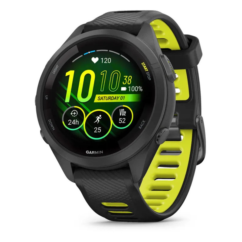 Garmin Forerunner 265S, must/kollane