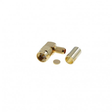 Connector:SMA;plug;male;angled 90°;RG58;crimped;for cable