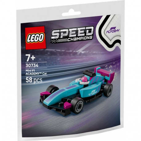 LEGO Speed Champions 30734 väike F1 ACADEMY võidusõiduauto