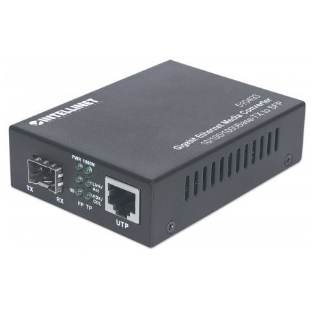 Gigabit Ethernet Media Converter (10/100/1000Base-TX to SFP Slot)
This device is a 