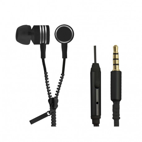 Earphones ZIPPER with microphone black