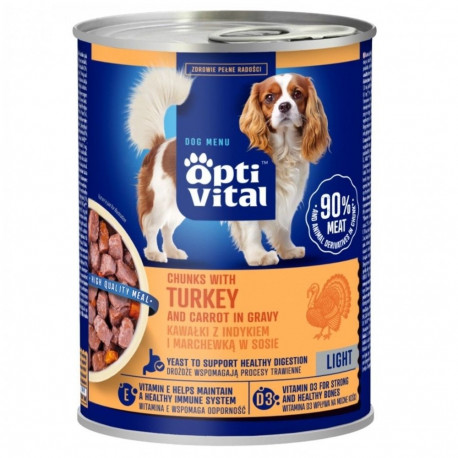 Dog Food - OptiVital Chunks Turkey & Carrots in Gravy 415g