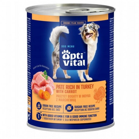 Dog Food - OptiVital Chicken Pate Wet Dog Food 400g Gluten-Free