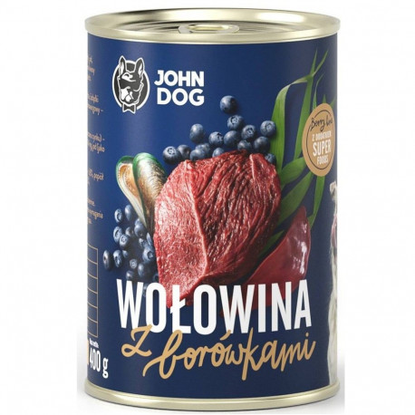 Dog Food - JOHN DOG Berry Line Adult Beef with Blueberries 400g