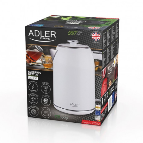 Electric Kettle - Adler AD 1341 1.7L 2200W Overheat Protection Black