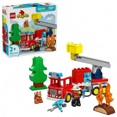 Toy - LEGO DUPLO Fire Truck 10473 28 Pieces with Firefighter Minifigure