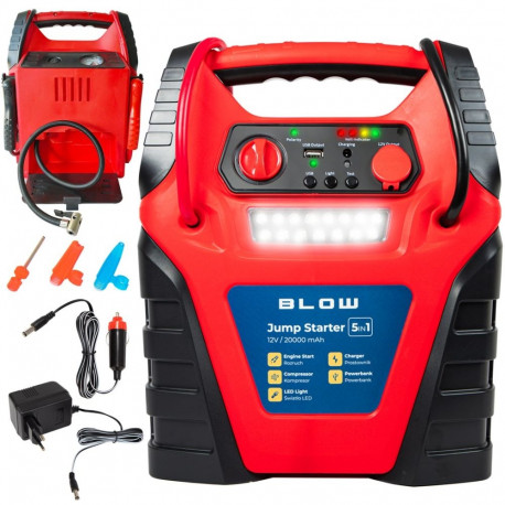 Jump Starter - BLOW Jump Starter Compressor 5in1 12Ah 400A Black