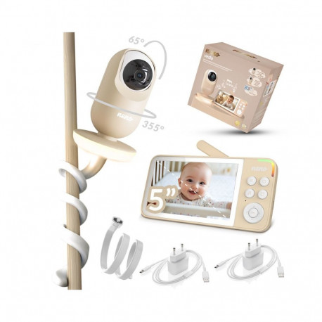 Baby Monitor - VEDO Cream Electronic Baby Nanny (neno, 5" LCD, night mode, two-way talk)