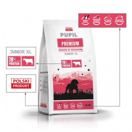 Dog Food - PUPIL Premium Junior Large & XL Beef 30% Protein 12kg