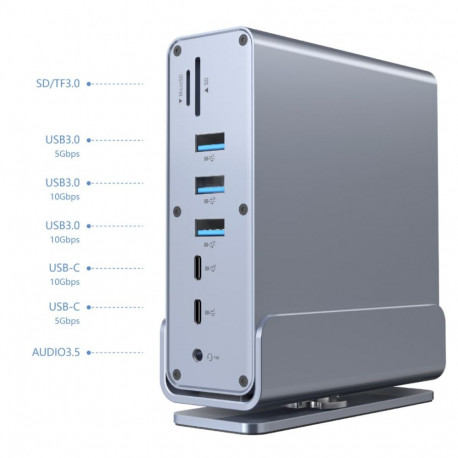 Adapter - Gembird A-CF-COMBO15-01 USB Type-C 15-in-1 Hub, Grey
