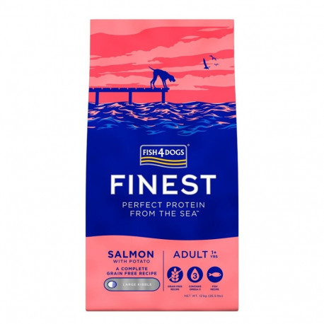 Dog Food - FISH4DOGS Finest Salmon Large Breeds Dry Food 12kg