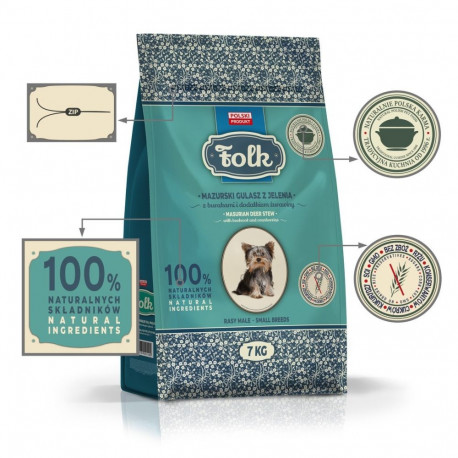 Dog Food - FOLK Small Breeds Traditional Masurian Venison Stew 7kg