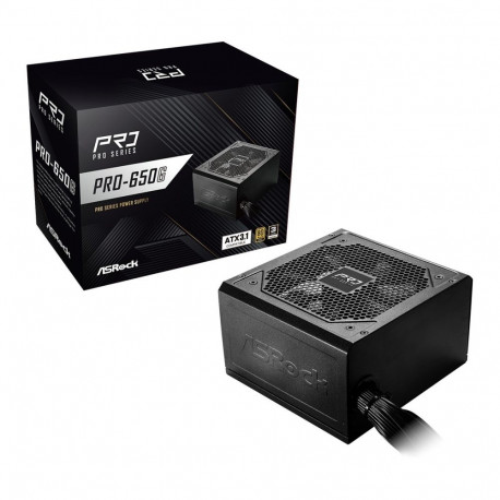 Power Supply Unit - ASRock PRO-650G 650W 80 PLUS Gold ATX Power Supply