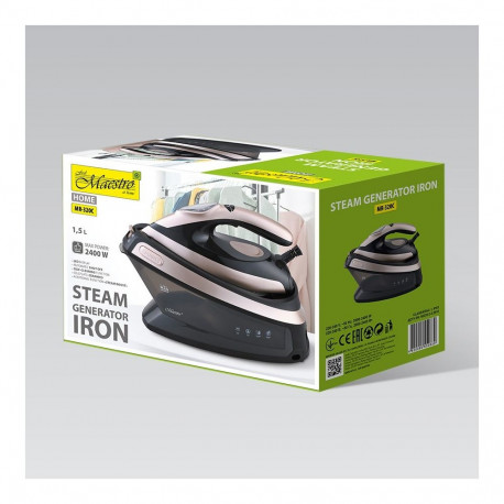 Steam Iron - Maestro MR-320C 2400W 1.5L Ceramic Soleplate Black, Pink Gold