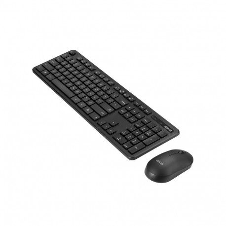 Wireless Keyboard and Mouse - ASUS CW100 QWERTY, 1600 DPI, Black