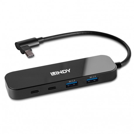 USB Hub - Lindy 4 Port USB 3.2 Gen 2 Type C Hub 10 Gbps Power Delivery