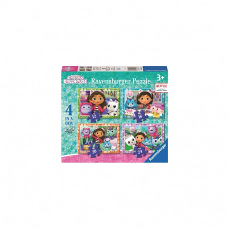 Puzzle - Ravensburger 4in1 Gabby's Dollhouse Puzzles, Multi-Color