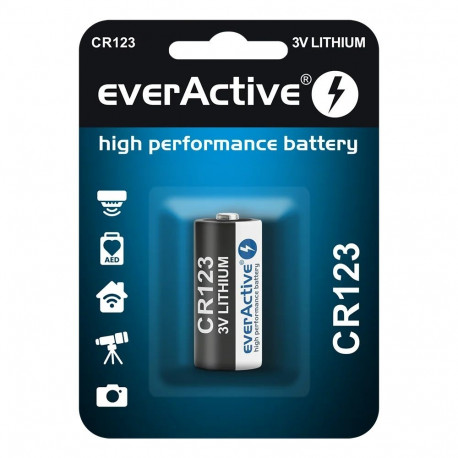 Battery - everActive CR123 Lithium Battery 1pc