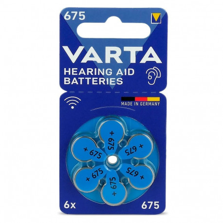 Battery - Varta 675 Hearing Aid Batteries (60 pcs, 1.45 V, PR44)