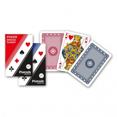 Card Deck - Piatnik Poker-Bridge-Rummy 2 Decks 55 Cards Red Blue