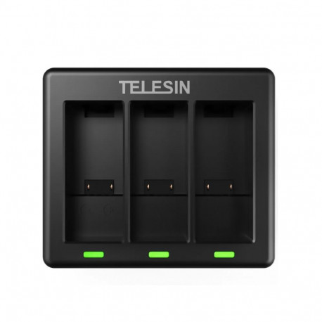 Battery Charger - Telesin GP-BCG-902 for GoPro HERO 9/10/11/12, USB-C, 3-Battery Charging