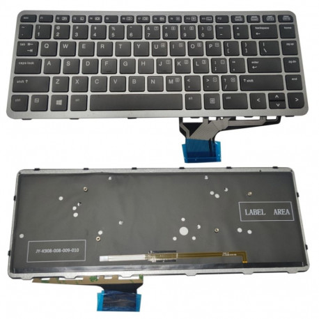 Keyboard - HP Folio 1040 Replacement Backlit Keyboard (Folio 1040 G1/G2, Black/Silver)