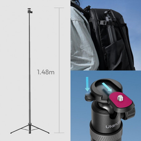 Phone Tripod - ULANZI MA26 Compact Tripod for Smartphones, 58-85mm Holder