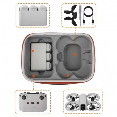 Case - Sunnylife B864-D Hard Case for DJI Neo Drone, EVA Foam, Black