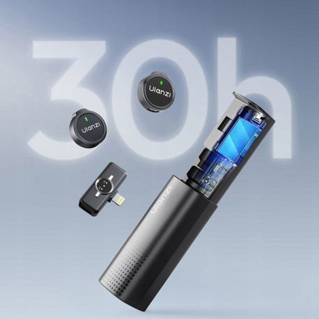 Microphone - ULANZI A30 Tiny Mic USB-C Wireless System 2 Transmitters Black