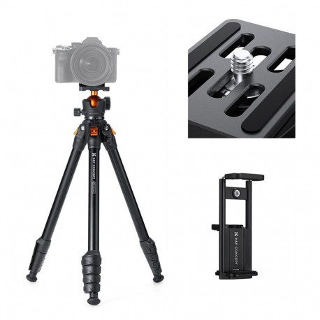 Camera Tripod - K&F Concept KF09.161, 162 cm, Black