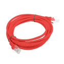 PATCHCORD CAT.6 UTP 3M RED FLUKE PASSED LANBERG