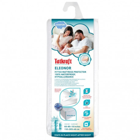 Tatkraft Eleonor Waterproof Fitted Mattress Protector King Size - Breathable, Hypoallergenic, Anti-M