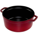 Staub Round Cocotte, 26cm cast iron, cherry