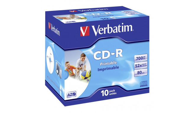 1x10 Verbatim Data Life Plus JC CD-R 80 / 700MB, 52x, prinditav