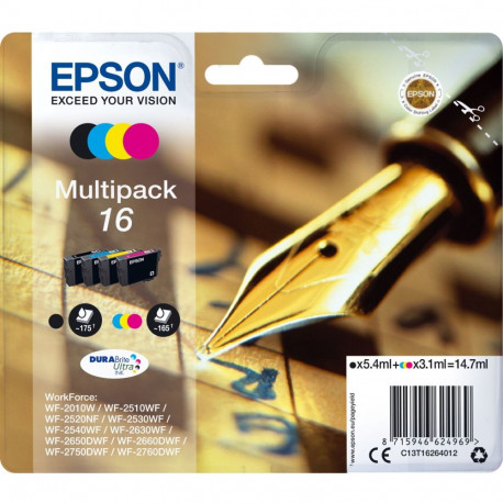 Epson DURABrite Ultra multipakk T 162 BK/C/M/Y T 1626