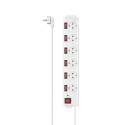 Hama Socket Line 6-fach üksik lülitatav valge 223159